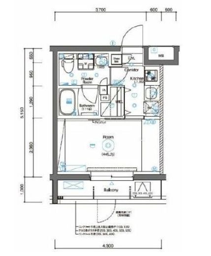 SYNEX HIGASHI-KANAGAWA (シーネクス東神奈川)　203号室　間取り