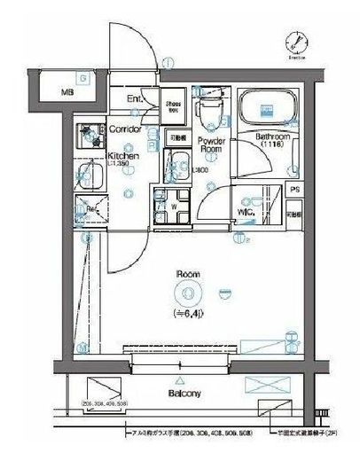 SYNEX HIGASHI-KANAGAWA (シーネクス東神奈川)　306号室　間取り
