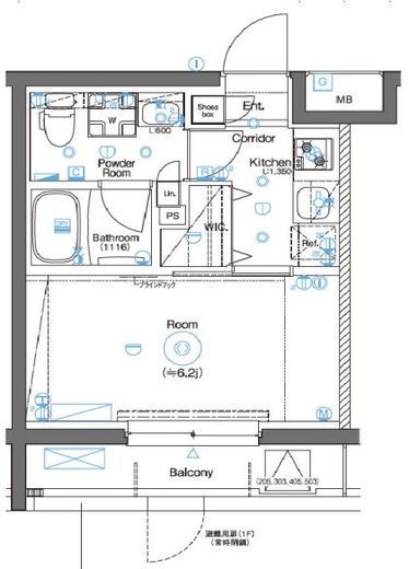 SYNEX HIGASHI-KANAGAWA (シーネクス東神奈川)　405号室　間取り