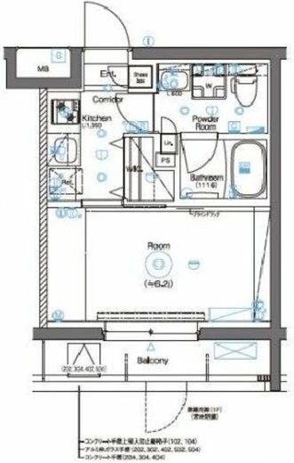 SYNEX HIGASHI-KANAGAWA (シーネクス東神奈川)　502号室　間取り