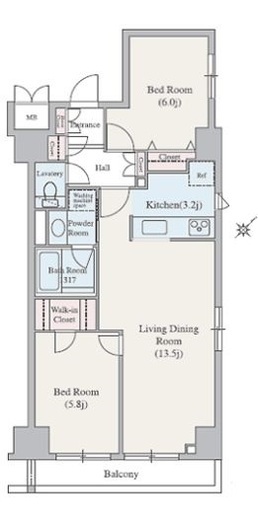 クレジデンス東銀座　1001号室　間取り