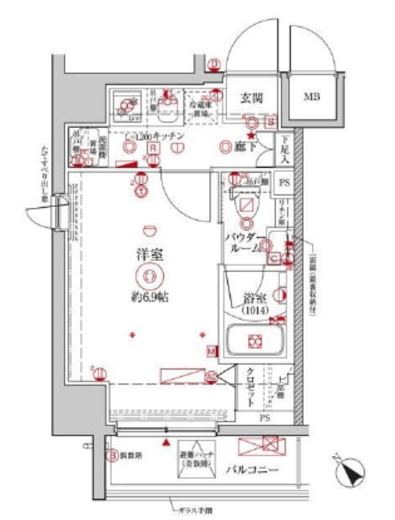 クレイシア横浜NORTH　601号室　間取り