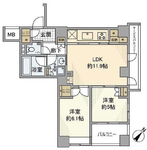 セルアージュ横濱関内エリーゼ　504号室　間取り