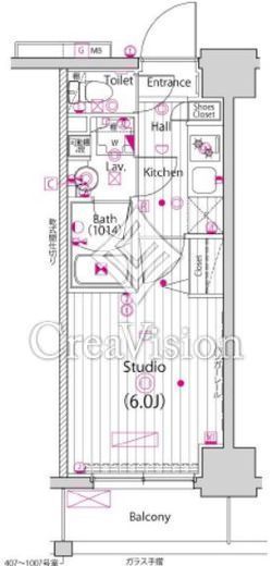 ガーラ・ステーション東神奈川　907号室　間取り