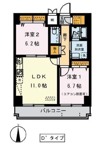 ドムス常盤　607号室　間取り