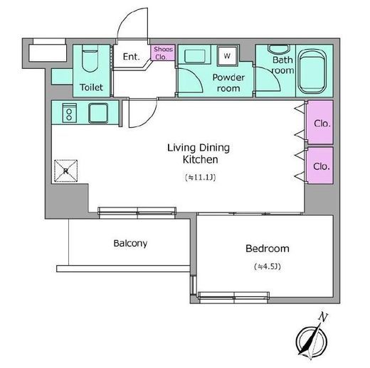 レジディア築地　206号室　間取り