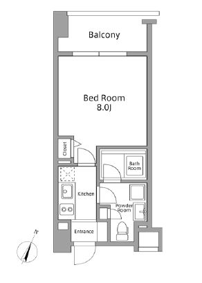 レジディア築地　404号室　間取り