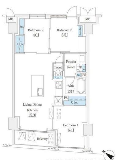 JP noie 横浜平沼　1004号室　間取り