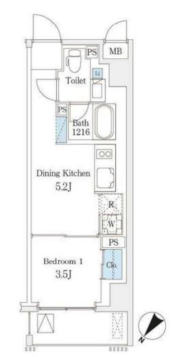 JP noie 横浜平沼　807号室　間取り