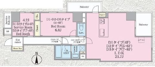 クロスゲート青葉台　402号室　間取り