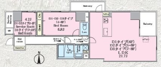 クロスゲート青葉台　503号室　間取り