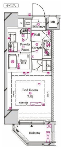 ラフィスタ伊勢佐木長者町駅前ウエスト　701号室　間取り