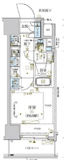 メインステージ横濱関内　10F1号室　間取り
