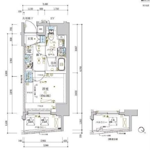 メインステージ横濱関内　601号室　間取り