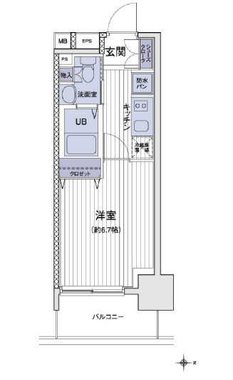 エスティメゾン大島　714号室　間取り
