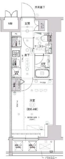 クレストタップ新横浜　1007号室　間取り