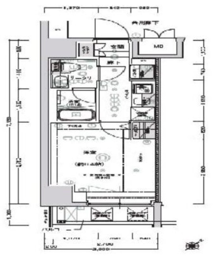 クレストタップ新横浜　1110号室　間取り