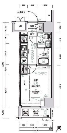クレストタップ新横浜　1117号室　間取り