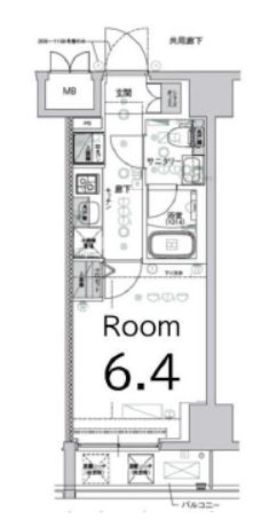 クレストタップ新横浜　208号室　間取り