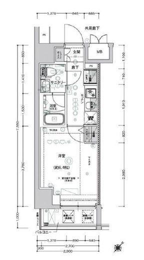 クレストタップ新横浜　301号室　間取り