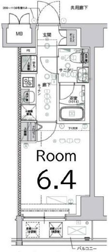 クレストタップ新横浜　709号室　間取り