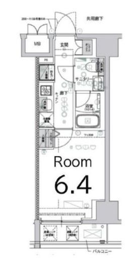 クレストタップ新横浜　715号室　間取り