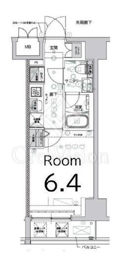 クレストタップ新横浜　205号室　間取り
