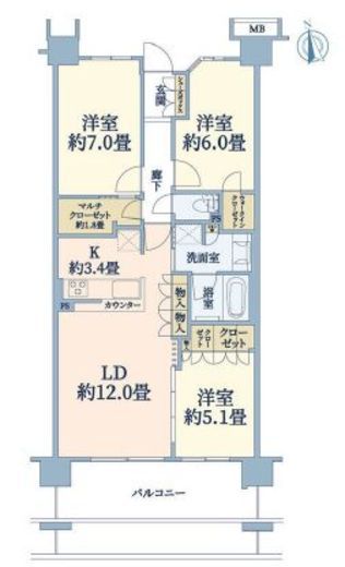 横濱山手テラス 弐番館　112号室　間取り