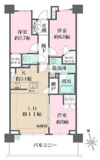 ザ・パークハウス戸塚ガーデン　315号室　間取り