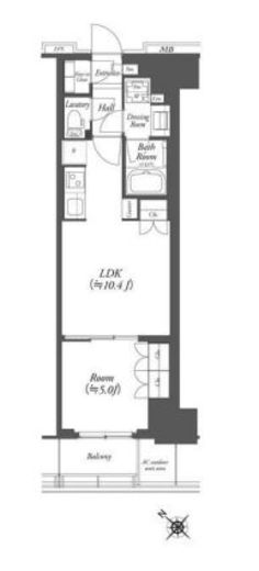 WORVE横浜伊勢佐木町　1303号室　間取り