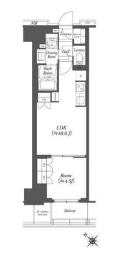 WORVE横浜伊勢佐木町　1304号室　間取り