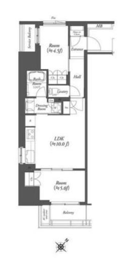 WORVE横浜伊勢佐木町　1408号室　間取り