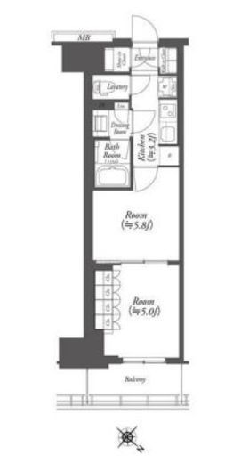 WORVE横浜伊勢佐木町　1415号室　間取り