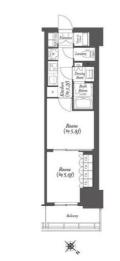 WORVE横浜伊勢佐木町　1416号室　間取り