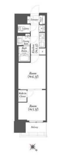 WORVE横浜伊勢佐木町　1417号室　間取り