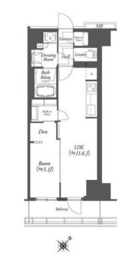 WORVE横浜伊勢佐木町　1509号室　間取り