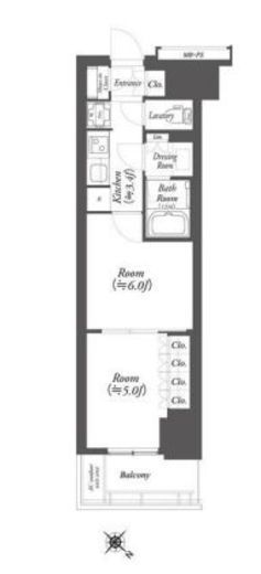 WORVE横浜伊勢佐木町　1514号室　間取り
