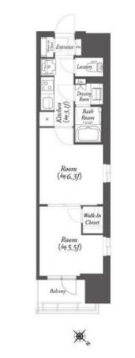 WORVE横浜伊勢佐木町　1518号室　間取り