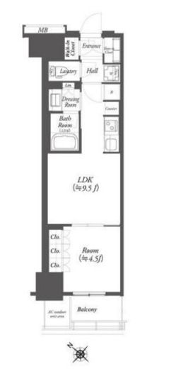 WORVE横浜伊勢佐木町　706号室　間取り