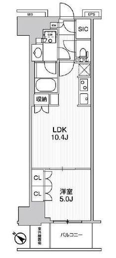 WORVE横浜伊勢佐木町　302号室　間取り