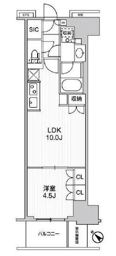 WORVE横浜伊勢佐木町　305号室　間取り