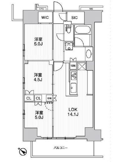 WORVE横浜伊勢佐木町　401号室　間取り
