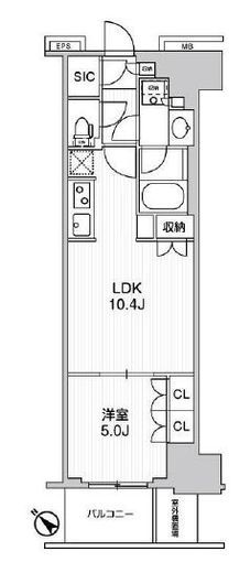 WORVE横浜伊勢佐木町　403号室　間取り