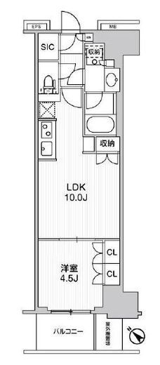 WORVE横浜伊勢佐木町　405号室　間取り