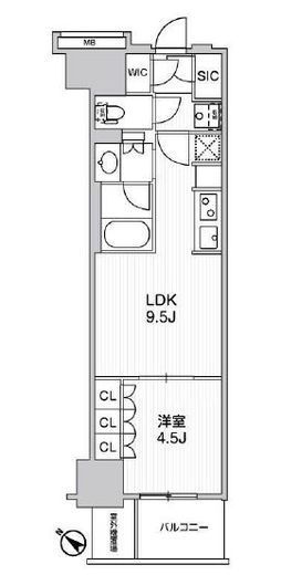 WORVE横浜伊勢佐木町　406号室　間取り