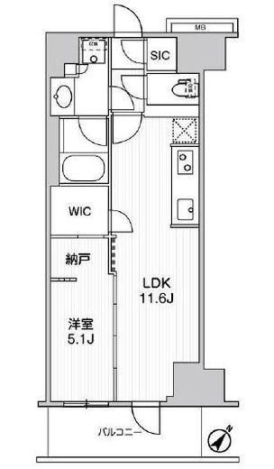 WORVE横浜伊勢佐木町　409号室　間取り