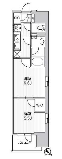 WORVE横浜伊勢佐木町　415号室　間取り