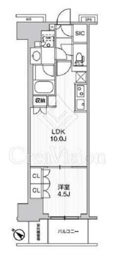 WORVE横浜伊勢佐木町　1004号室　間取り