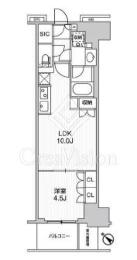 WORVE横浜伊勢佐木町　1005号室　間取り