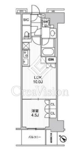 WORVE横浜伊勢佐木町　805号室　間取り
